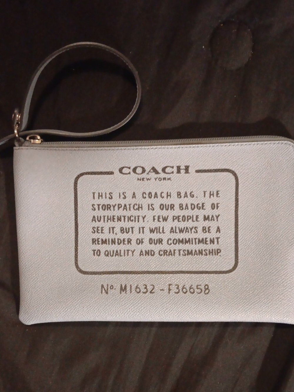 Coach Light BLUE Logo Storypatch Wristlet